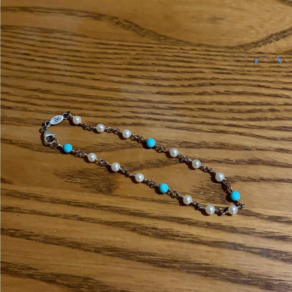 James Avery RETIRED Santorini Pearl and Turquoise Bracelet
